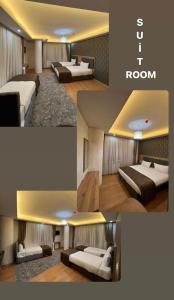 a collage of four pictures of a hotel room at inDİANA HOTEL in Van