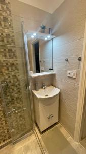 Kúpeľňa v ubytovaní Angel's Apartman + 6 fotografií
