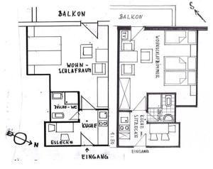 Plán poschodí v ubytovaní Appartement Lackner