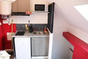 Kuchyňa alebo kuchynka v ubytovaní ROMANTIC STUDIO EVE - PROCHE GARE - NETFLIX - WiFi