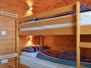 a bedroom with bunk beds in a log cabin at Larchwood in Ellonby