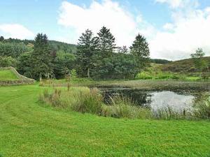 Kirkpatrick DurhamにあるMarwhin Cottage - Swwsの草原の隣の畑の池
