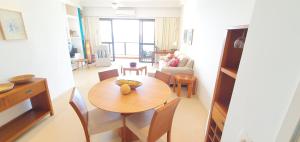 a dining room table and chairs in a room at Perfect views best location in Rio de Janeiro