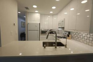 a kitchen with a sink and a counter top at Naples Dream at WTC with Heated Pool SPA Sauna 7 bicycles and 3 mls to beach in Naples