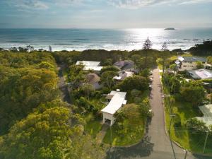 an aerial view of a town with the ocean at Ponderosa in Sapphire Beach