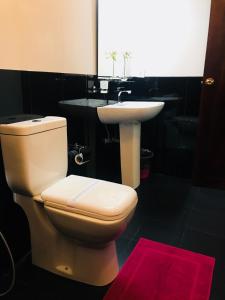 uma casa de banho com um WC e um lavatório em City Apartment’s Nuwara Eliya em Nuwara Eliya