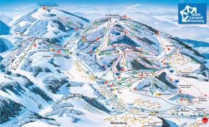 un mapa de una pista de esquí en una montaña en Lindenhof am See, en Winterberg