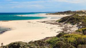 an aerial view of a sandy beach next to the ocean at Bluewater Guesthouse in Port Elizabeth