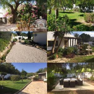 un collage de photos d'une maison et d'un jardin dans l'établissement Casa Mimosa, à São Brás de Alportel