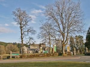 uma casa ao lado de uma estrada com árvores em Low West em Hexham