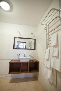 リヴィウにあるMini-Hotel Guest House Inn Lvivのバスルーム(洗面台、鏡付)