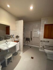 a bathroom with a sink and a toilet at Parador de Vielha in Vielha