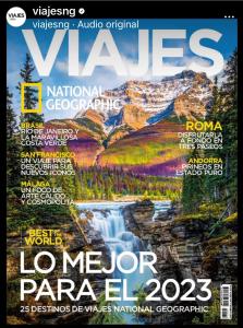 a magazine with a picture of a waterfall at Cool home Malaga city center in Málaga