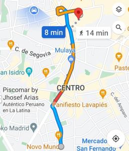 マドリードにあるCarlos4 plaza mayorの地下鉄出エジプトの路線図