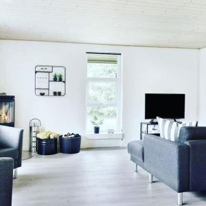TV a/nebo společenská místnost v ubytování Sommerhus ved Vesterhavet