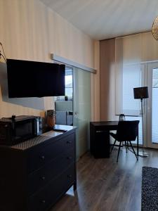Kuchyň nebo kuchyňský kout v ubytování Aulbach' s Appartments