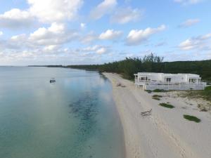 una vista aerea di una spiaggia con una casa di Caribbean SandCastle home a James Cistern