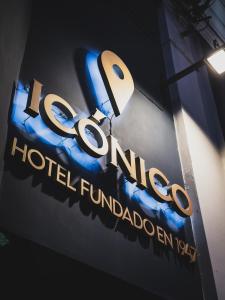 a sign for a hotel fundraiser istg at Hotel ICONICO JUJUY Centro in San Salvador de Jujuy