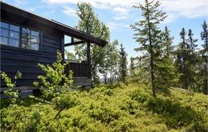 dom na wzgórzu z drzewami i trawą w obiekcie 3 Bedroom Amazing Home In Nord-torpa w mieście Nord Torpa