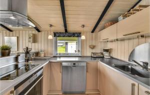 a kitchen with a sink and a dishwasher at Spar To in Bjerregård +23 photos