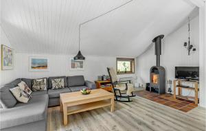 - un salon avec un canapé et une cheminée dans l'établissement 3 Bedroom Pet Friendly Home In Toftlund, à Arrild