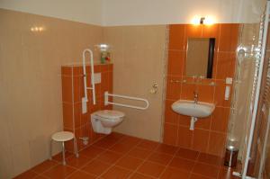 Koupelna v ubytování Hotel Na Farmě Choťovice