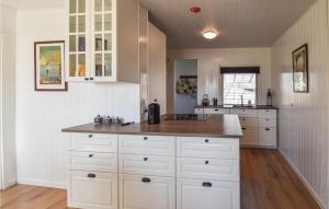 a kitchen with white cabinets and a counter top at Stunning Home In Frørup With Wifi in Frørup