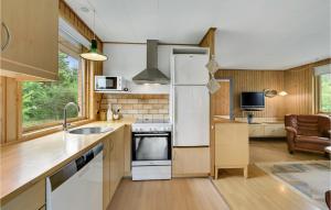 Kuchyň nebo kuchyňský kout v ubytování Three-Bedroom Holiday Home In Hemmet