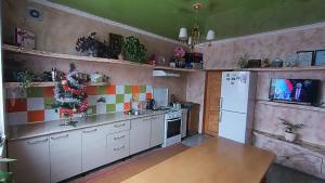 Köök või kööginurk majutusasutuses Гостиничный дом Эко