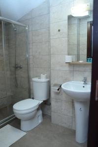 a bathroom with a toilet and a sink at Villa Konzuli in Bitola