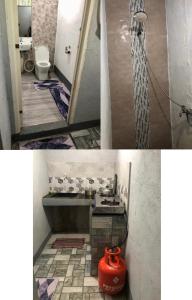 a bathroom with a shower and a sink and a toilet at Hidden View Resort GovGen 