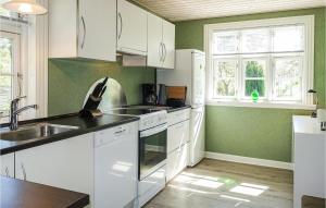 Kuchyň nebo kuchyňský kout v ubytování Nice Home In Aakirkeby With Wifi