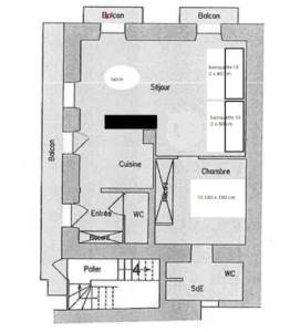 Plan piętra w obiekcie Appartement 6 personnes, les 3 vallées, près des Thermes