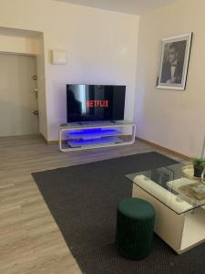 Televízia a/alebo spoločenská miestnosť v ubytovaní Charmant appartement 2 chambres dans le centre historique
