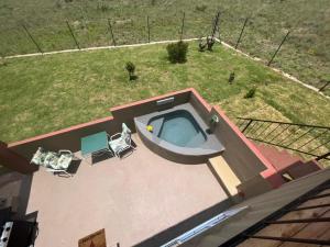 an overhead view of a backyard with a swimming pool at Motubane Guest Farm in Madeteleli