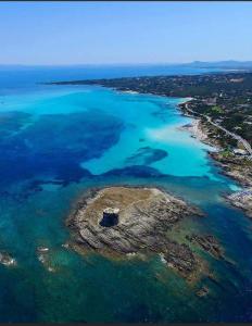 an aerial view of a small island in the water at la casa antica in Sassari