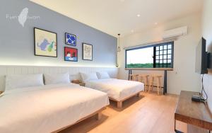 Postel nebo postele na pokoji v ubytování 好室一庒House in field宜蘭獨棟平房民宿 可包棟