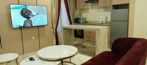 Kuchyň nebo kuchyňský kout v ubytování Fahrenheit Apartments