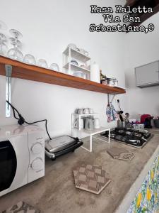 Kuchyň nebo kuchyňský kout v ubytování Kasa Kala Rooms & Apartments