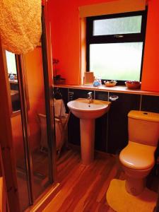 a bathroom with a toilet and a sink at Snowberry Cottage No 2 in Onich