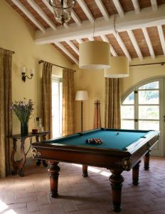 a billiard room with a pool table at Villa Valle, Villa Saletta Wine Estate in Forcoli