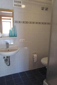 łazienka z umywalką i toaletą w obiekcie Haus Anna Louise - Niedernsill w mieście Niedernsill