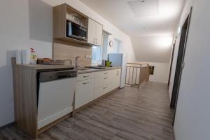 Kuchyň nebo kuchyňský kout v ubytování Apartmány Za Dvorem