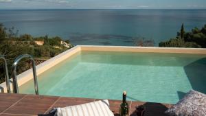a swimming pool with a view of the ocean at Xigia Escape villas in Khartáta