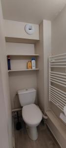 een kleine badkamer met een toilet en een raam bij Studio-centre-Thabor-calme in Rennes