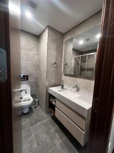 a bathroom with a sink and a toilet at Lux 2+1 apartment in Başakşehir ISTANBUL in Basaksehir