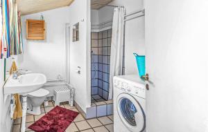 Venemose的住宿－Lovely Home In Slagelse With Wifi，一间带洗衣机和水槽的浴室