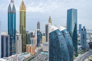 Nespecifikovaný výhled na destinaci Dubaj nebo výhled na město při pohledu z apartmánu