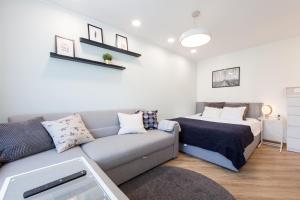 Postel nebo postele na pokoji v ubytování Nordic design apartment