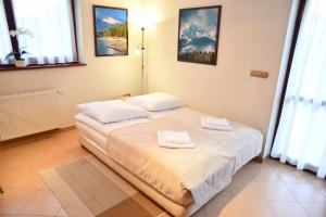 Posteľ alebo postele v izbe v ubytovaní Apartament Granit